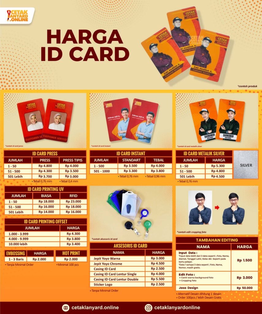 harga cetak id card harga cetak id card